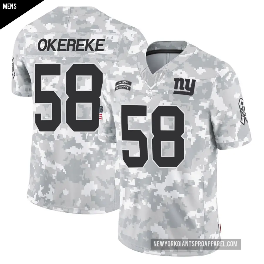 Men's New York Giants ＃58 Bobby Okereke Arctic Camo Limited 2024 Salute to Service Jersey
