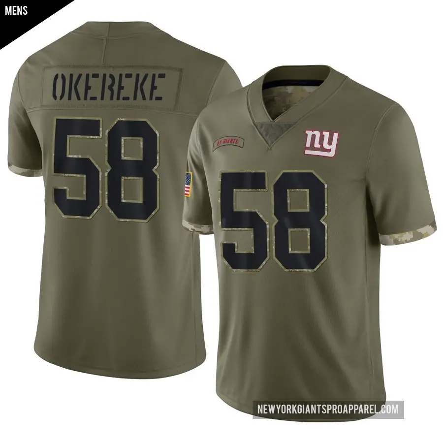 Men's New York Giants ＃58 Bobby Okereke Olive Limited 2022 Salute To Service Jersey