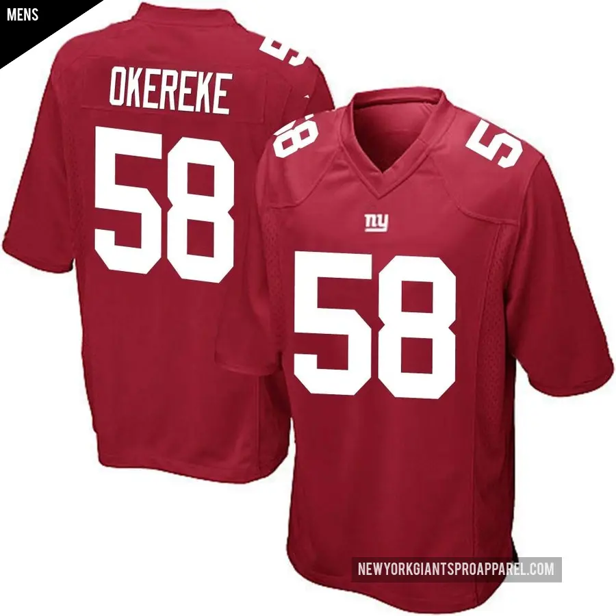 Men's New York Giants ＃58 Bobby Okereke Red Game Alternate Jersey