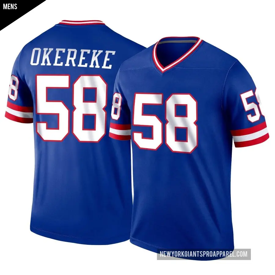 Men's New York Giants ＃58 Bobby Okereke Royal Legend Classic Jersey