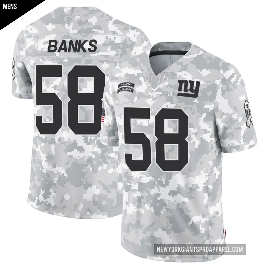 Men's New York Giants ＃58 Carl Banks Arctic Camo Limited 2024 Salute to Service Jersey