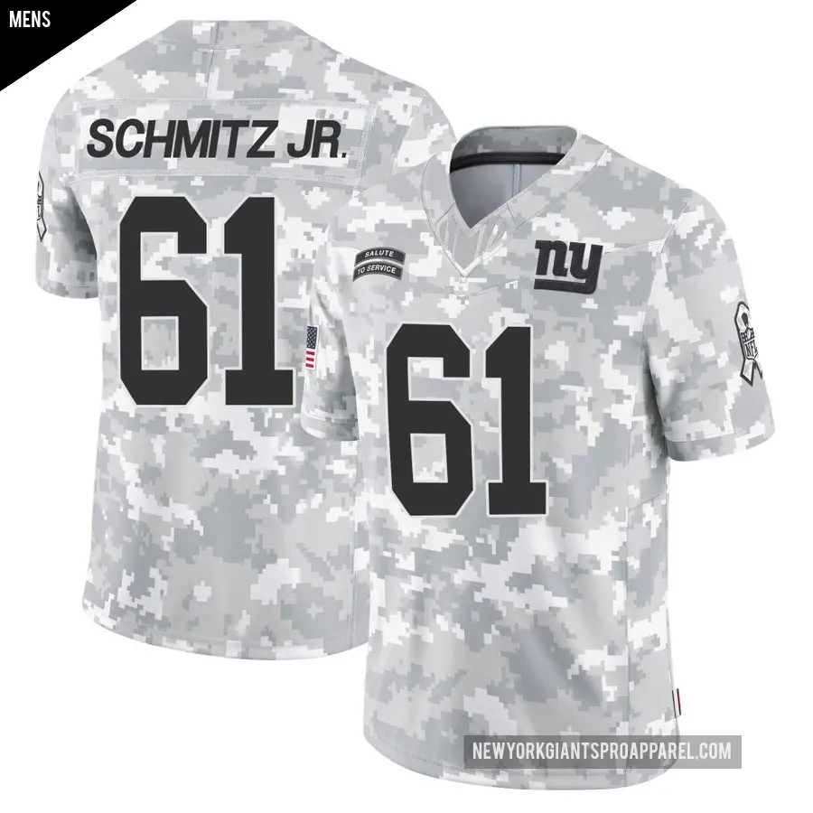 Men's New York Giants ＃61 John Michael Schmitz Jr. Arctic Camo Limited 2024 Salute to Service Jersey