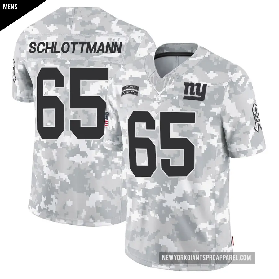 Men's New York Giants ＃65 Austin Schlottmann Arctic Camo Limited 2024 Salute to Service Jersey