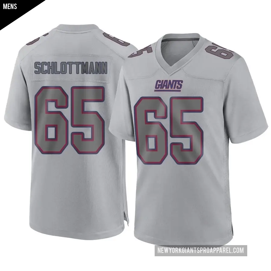 Men's New York Giants ＃65 Austin Schlottmann Gray Game Atmosphere Fashion Jersey