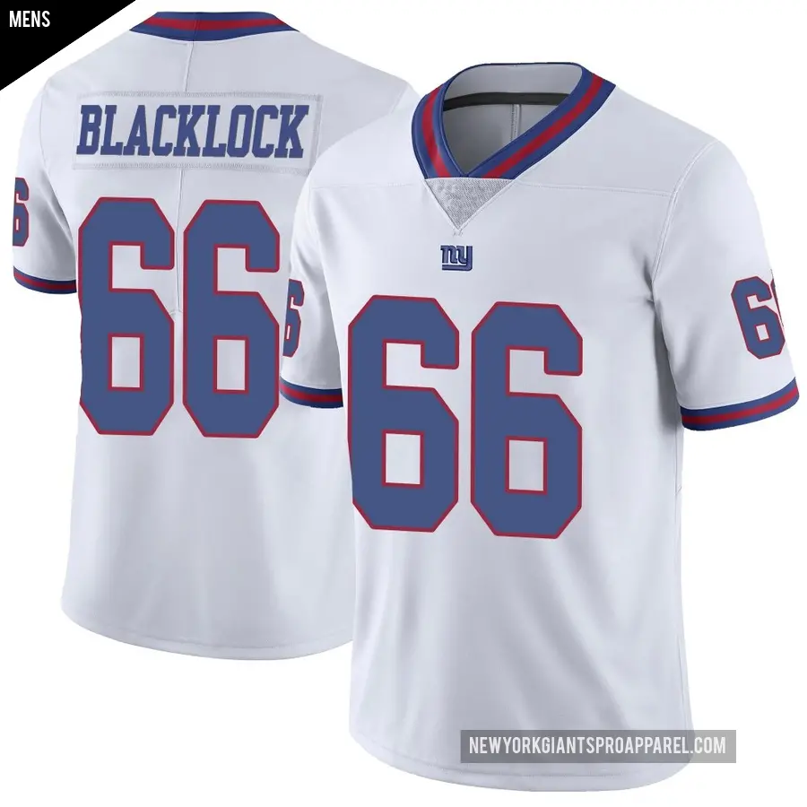 Men's New York Giants ＃66 Ross Blacklock White Limited Color Rush Jersey