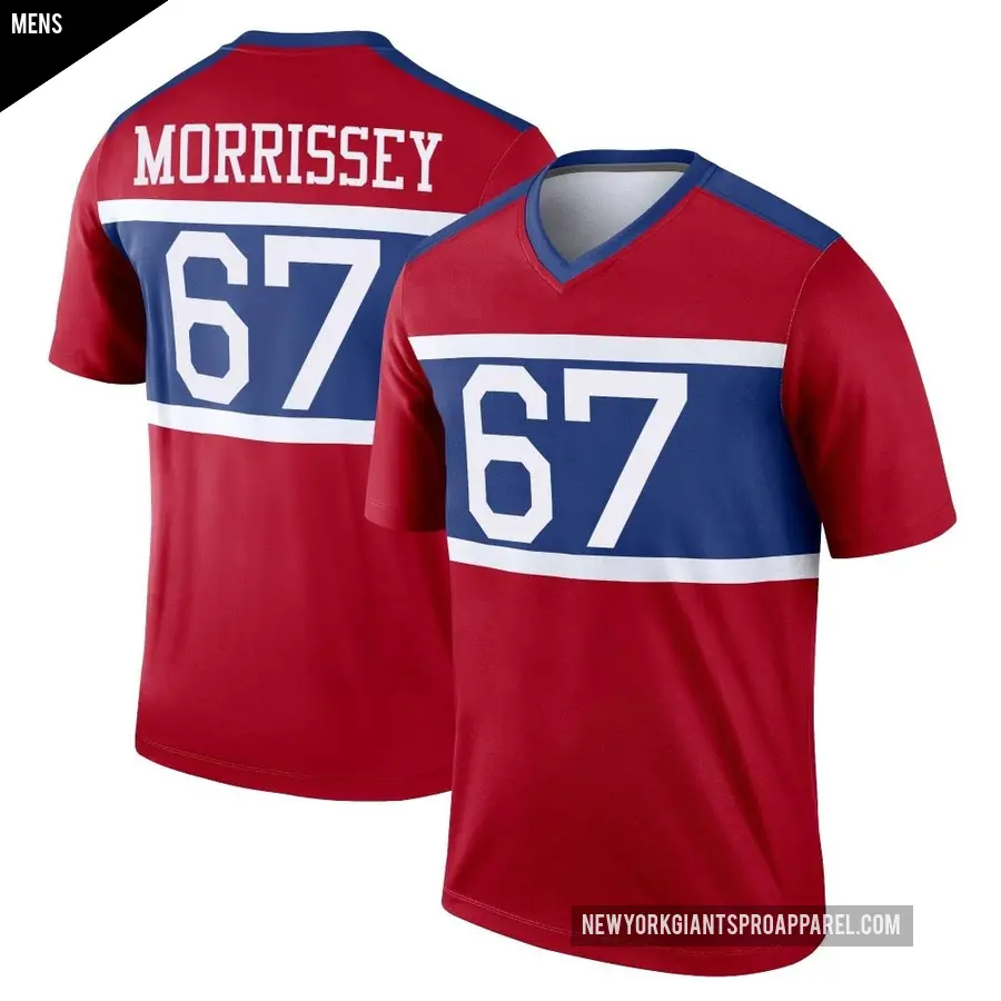 Men's New York Giants ＃67 Jimmy Morrissey Red Legend Century Alternate Jersey