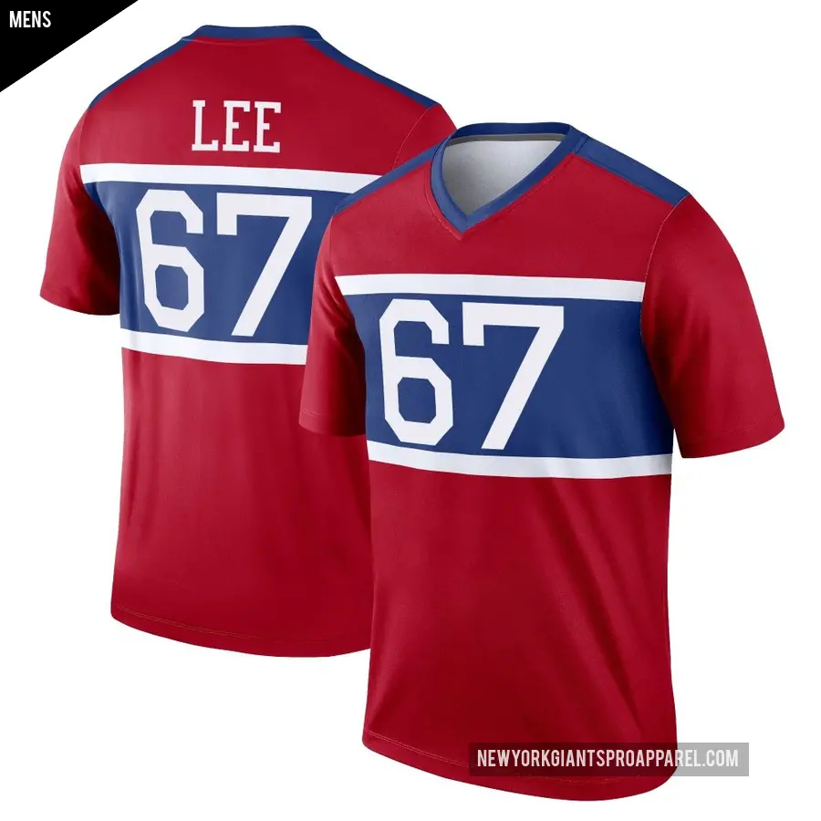 Men's New York Giants ＃67 Ricky Lee Red Legend Century Alternate Jersey