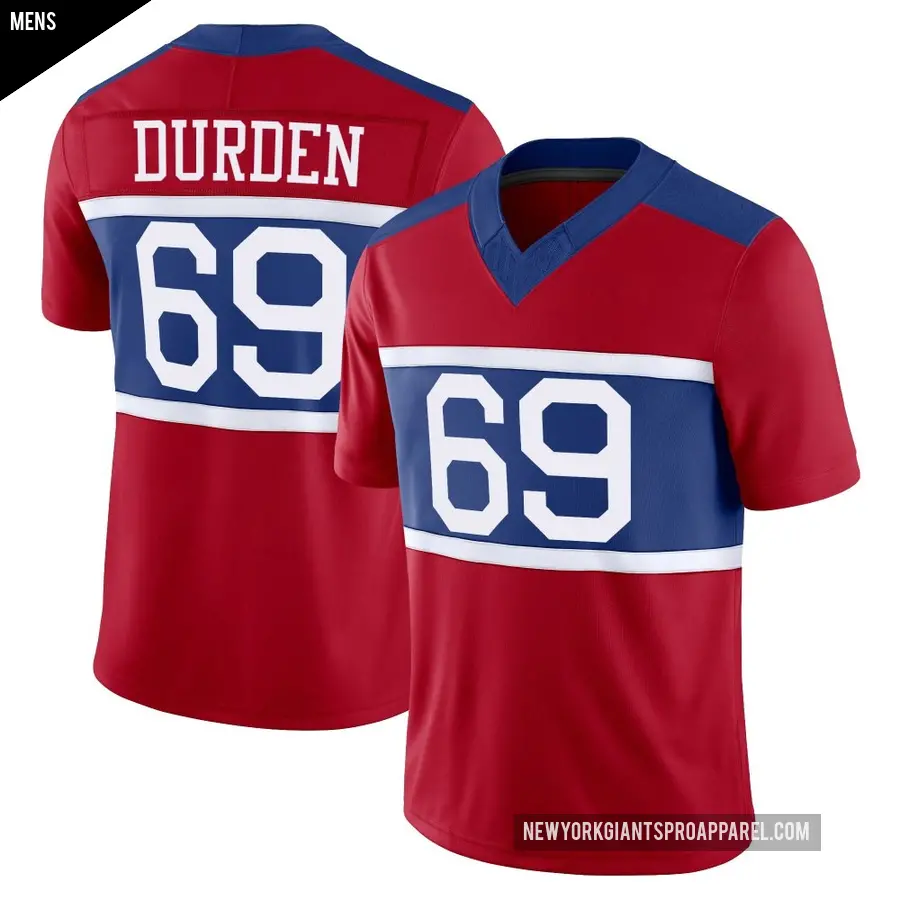 Men's New York Giants ＃69 Cory Durden Red Limited Century Alternate Vapor F.U.S.E. Jersey