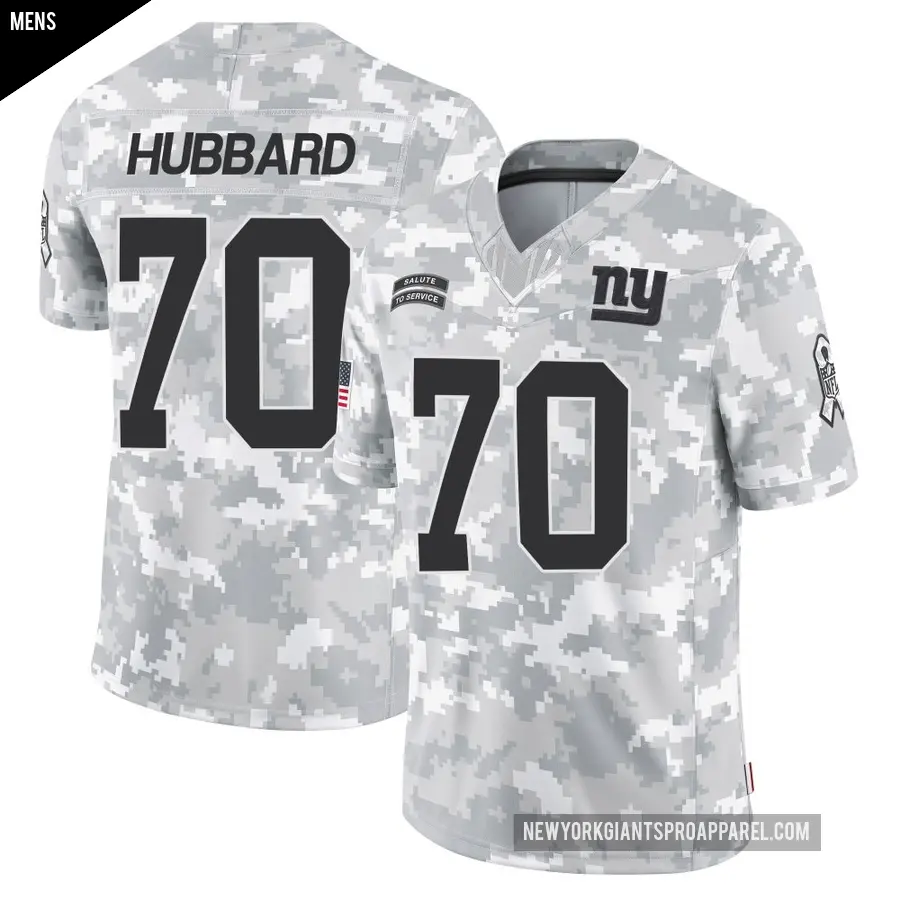 Men's New York Giants ＃70 Chris Hubbard Arctic Camo Limited 2024 Salute to Service Jersey