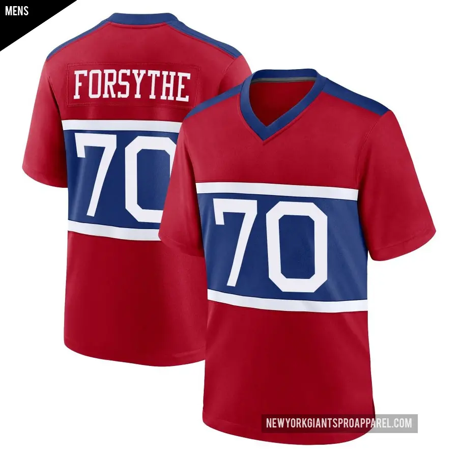 Men's New York Giants ＃70 Stone Forsythe Red Game Century Alternate Jersey