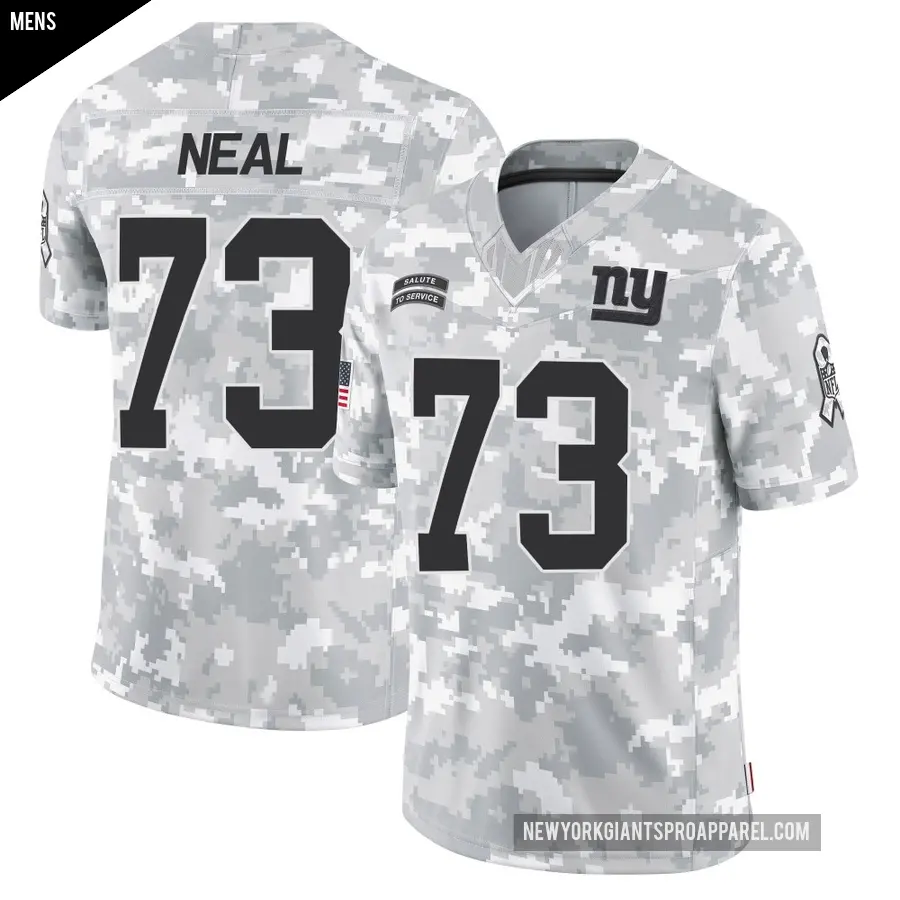 Men's New York Giants ＃73 Evan Neal Arctic Camo Limited 2024 Salute to Service Jersey