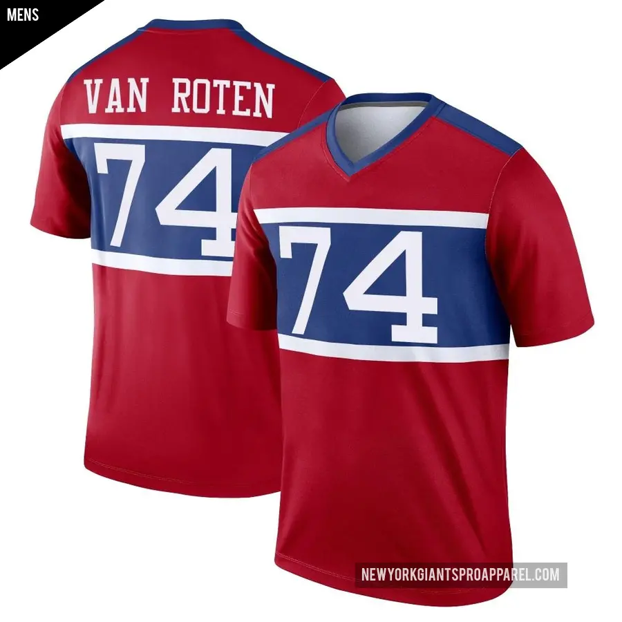 Men's New York Giants ＃74 Greg Van Roten Red Legend Century Alternate Jersey