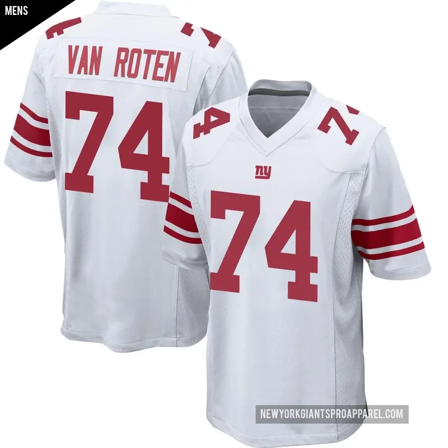 Men's New York Giants ＃74 Greg Van Roten White Game Jersey