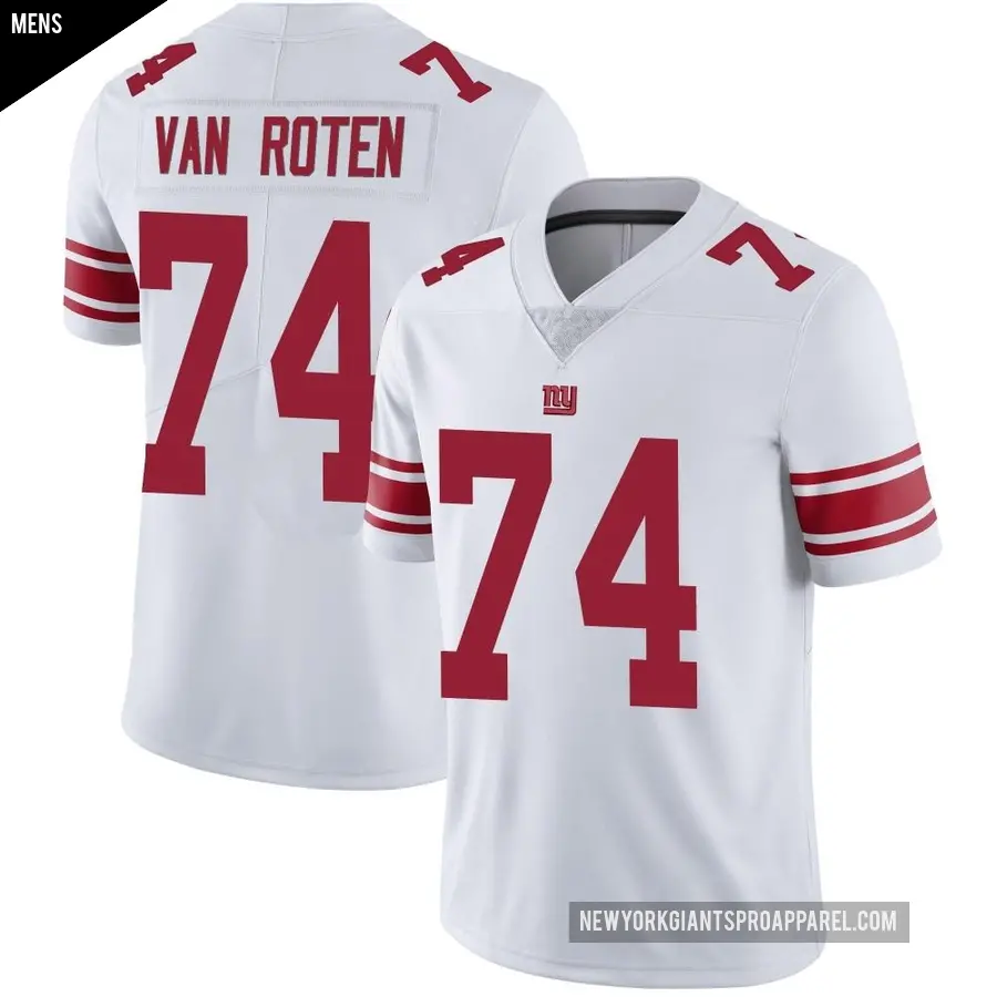 Men's New York Giants ＃74 Greg Van Roten White Limited Vapor Untouchable Jersey
