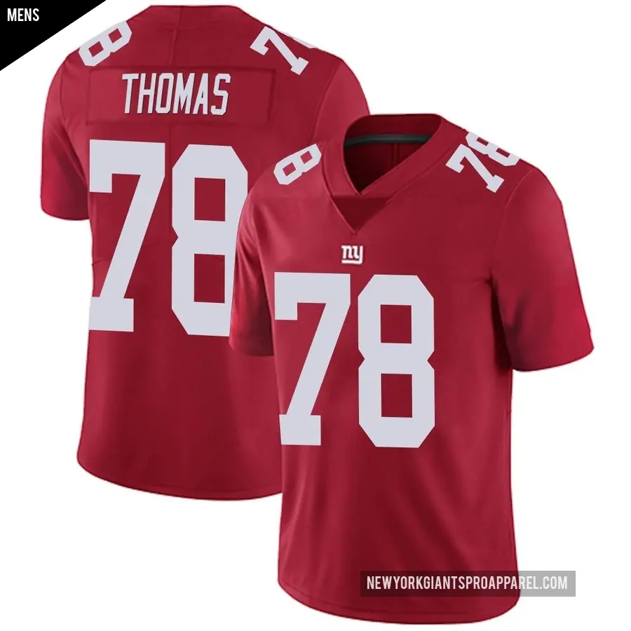 Men's New York Giants ＃78 Andrew Thomas Red Limited Alternate Vapor Untouchable Jersey