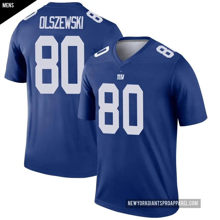 Men's New York Giants ＃80 Gunner Olszewski Royal Legend Jersey