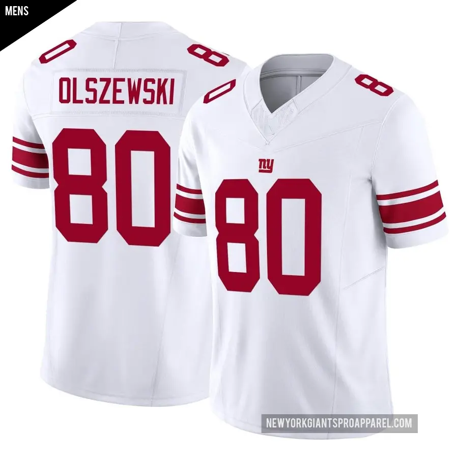 Men's New York Giants ＃80 Gunner Olszewski White Limited Vapor F.U.S.E. Jersey