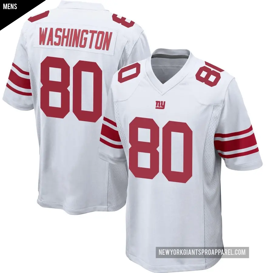 Men's New York Giants ＃80 Montrell Washington White Game Jersey