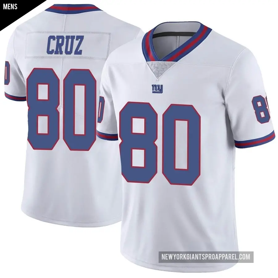 Men's New York Giants ＃80 Victor Cruz White Limited Color Rush Jersey