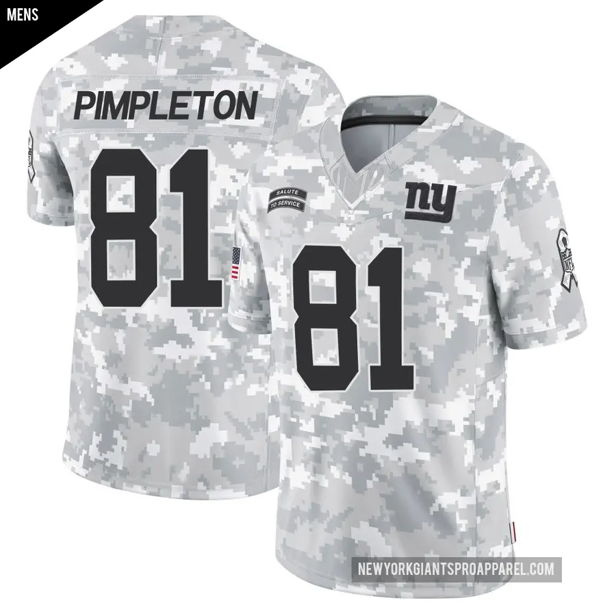 Men's New York Giants ＃81 Kalil Pimpleton Arctic Camo Limited 2024 Salute to Service Jersey