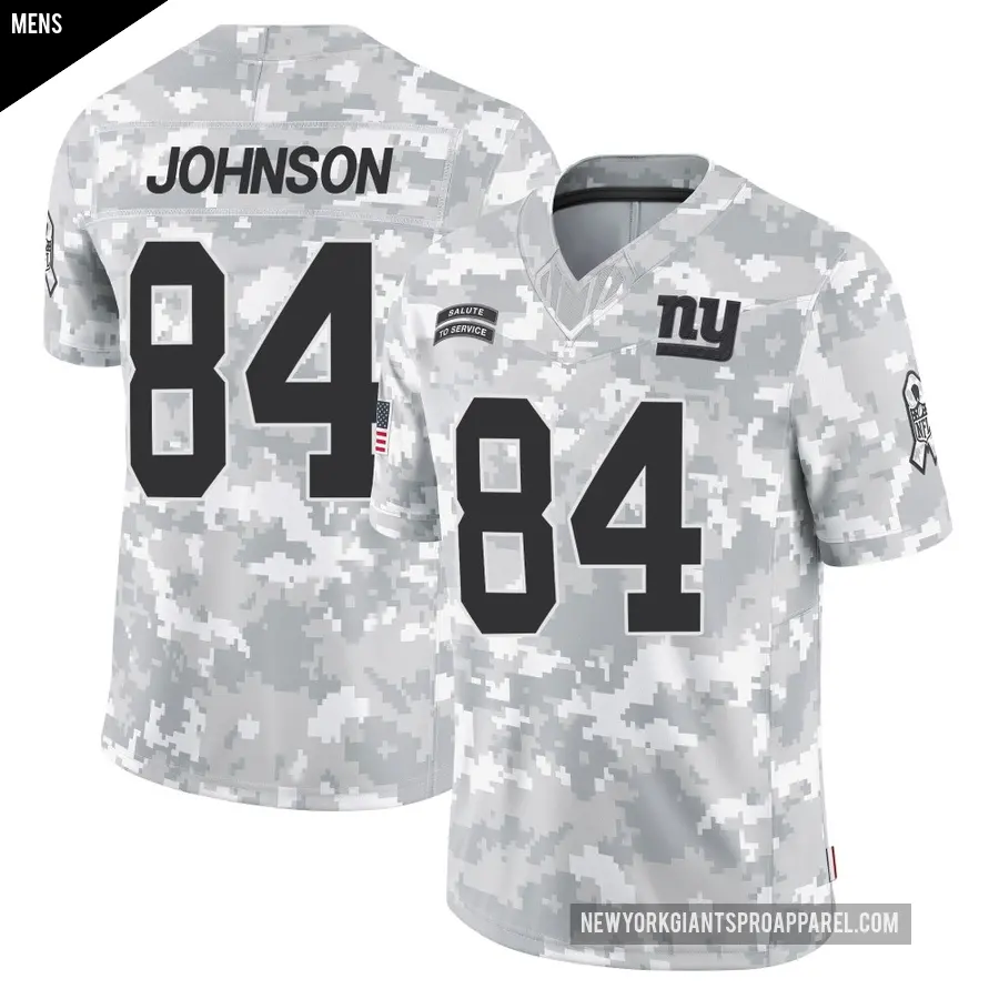 Men's New York Giants ＃84 Theo Johnson Arctic Camo Limited 2024 Salute to Service Jersey