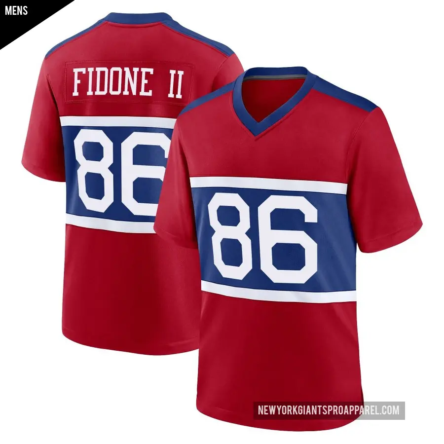Men's New York Giants ＃86 Thomas Fidone II Red Game Century Alternate Jersey
