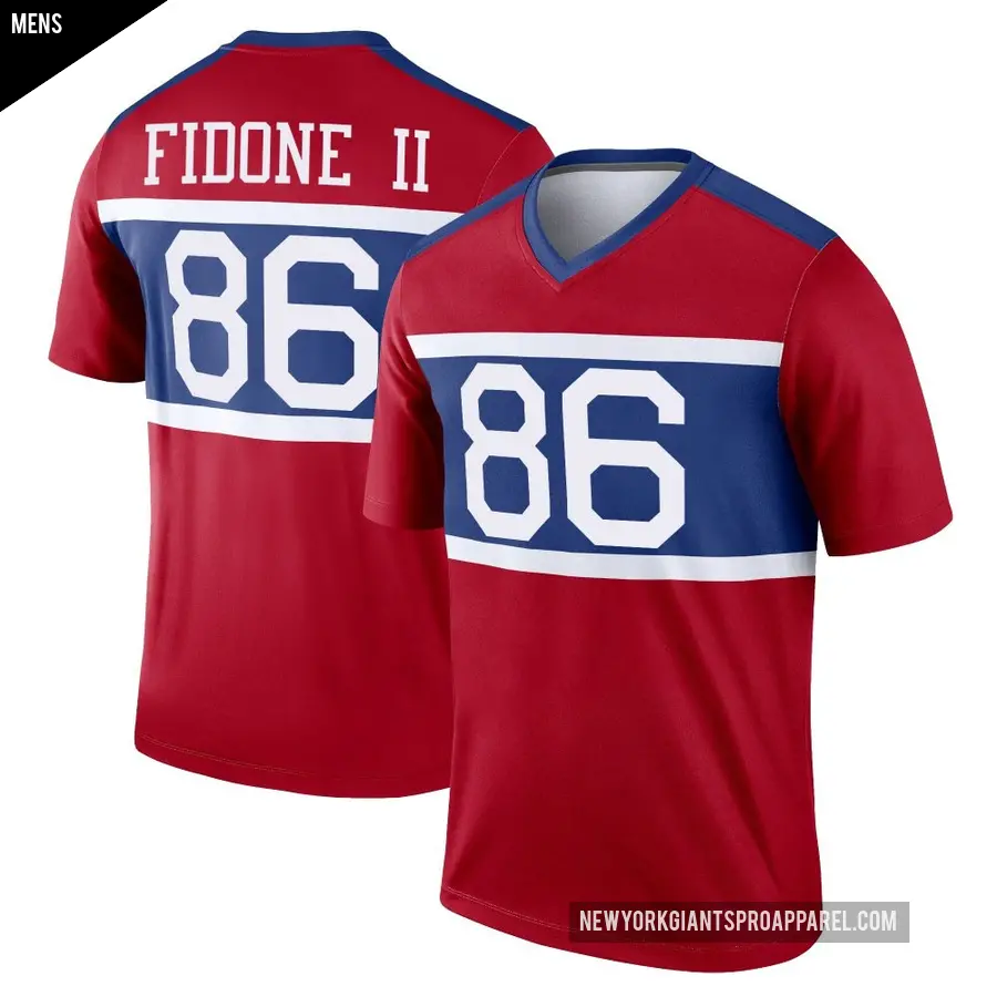 Men's New York Giants ＃86 Thomas Fidone II Red Legend Century Alternate Jersey