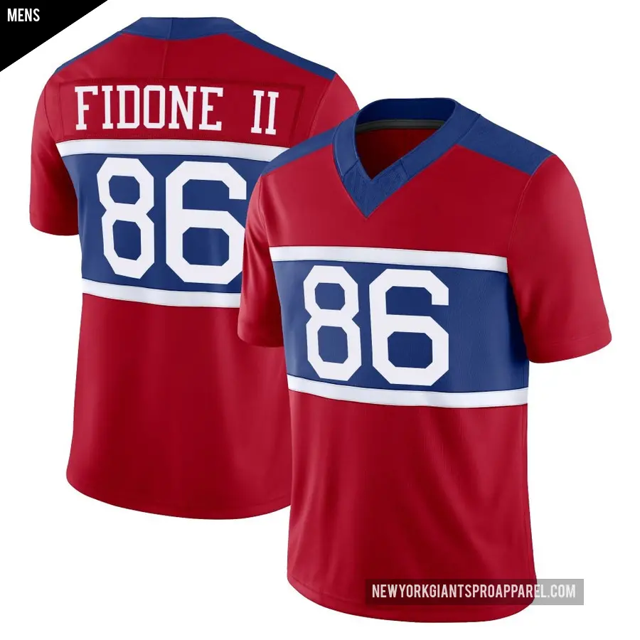 Men's New York Giants ＃86 Thomas Fidone II Red Limited Century Alternate Vapor F.U.S.E. Jersey