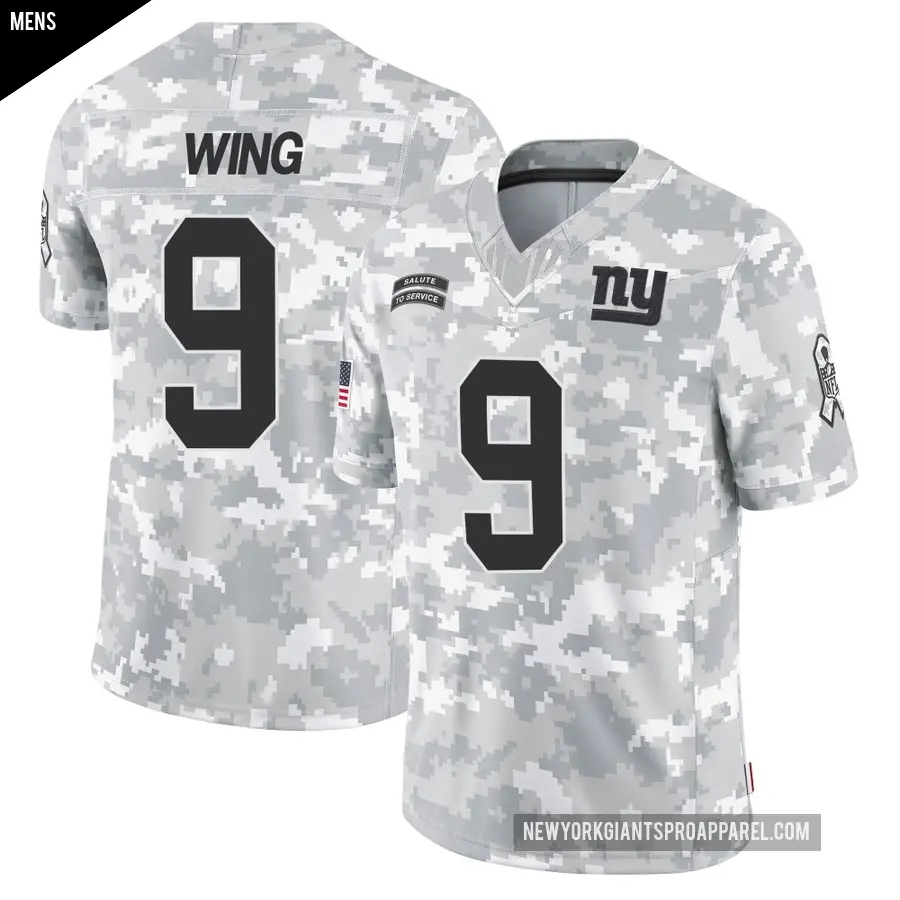 Men's New York Giants ＃9 Brad Wing Arctic Camo Limited 2024 Salute to Service Jersey