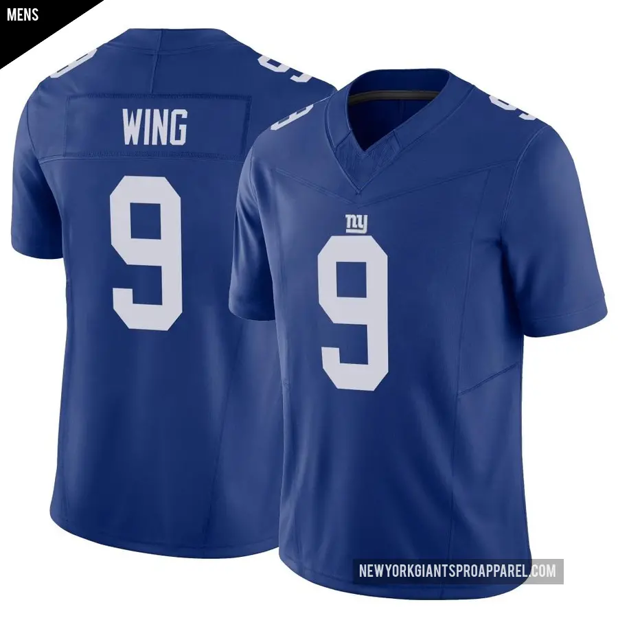 Men's New York Giants ＃9 Brad Wing Royal Limited Vapor F.U.S.E. Jersey