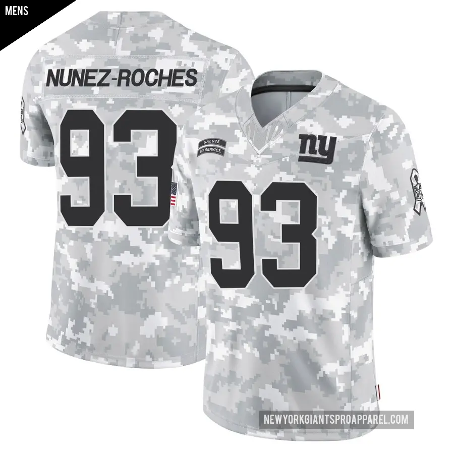 Men's New York Giants ＃93 Rakeem Nunez-Roches Arctic Camo Limited 2024 Salute to Service Jersey