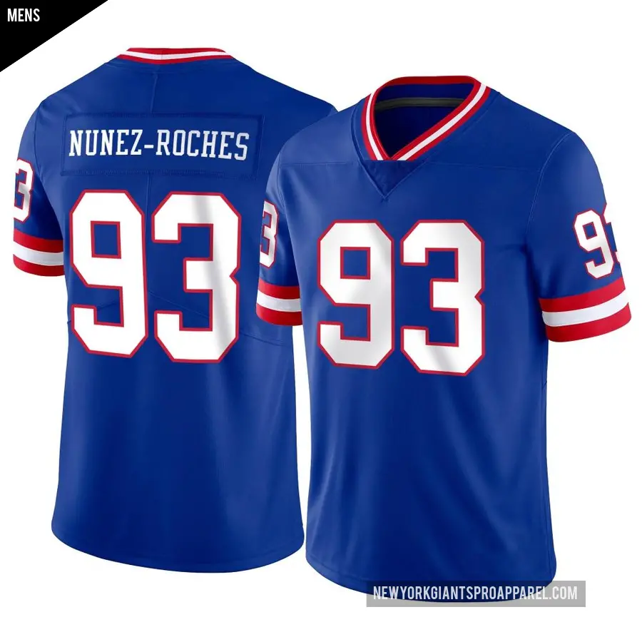 Men's New York Giants ＃93 Rakeem Nunez-Roches Limited Classic Vapor Jersey