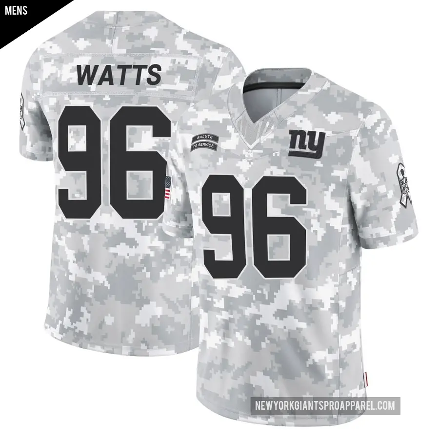Men's New York Giants ＃96 Armon Watts Arctic Camo Limited 2024 Salute to Service Jersey
