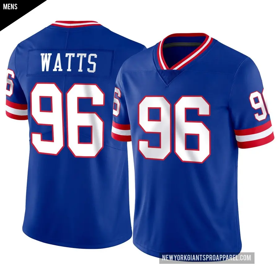 Men's New York Giants ＃96 Armon Watts Limited Classic Vapor Jersey