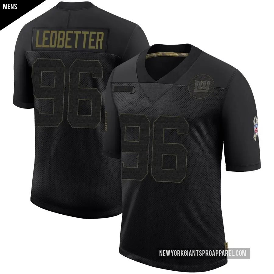 Men's New York Giants ＃96 Jeremiah Ledbetter Black Limited 2020 Salute To Service Retired Jersey