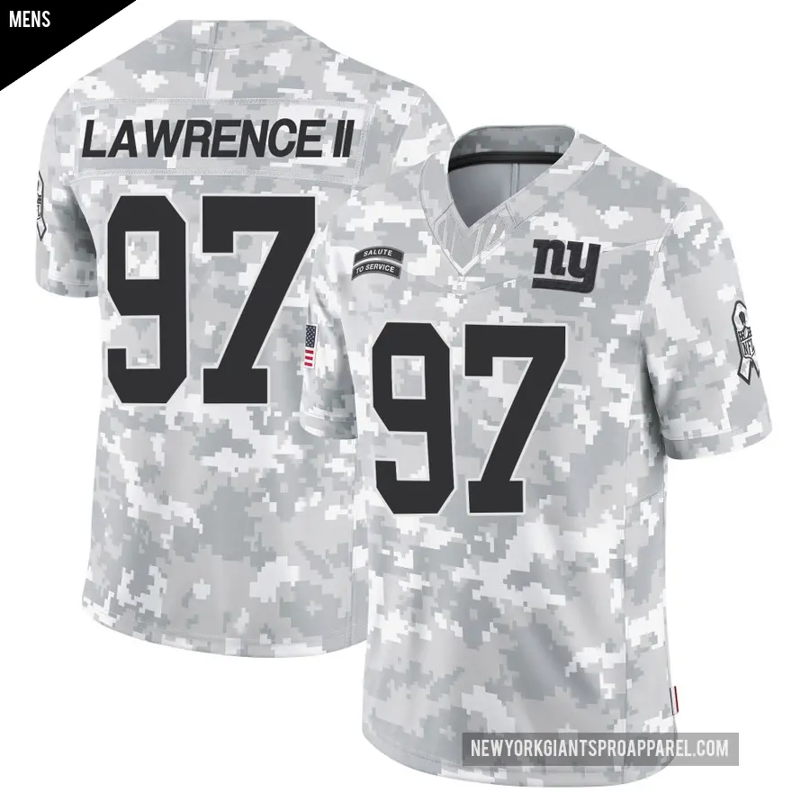 Men's New York Giants ＃97 Dexter Lawrence II Arctic Camo Limited 2024 Salute to Service Jersey