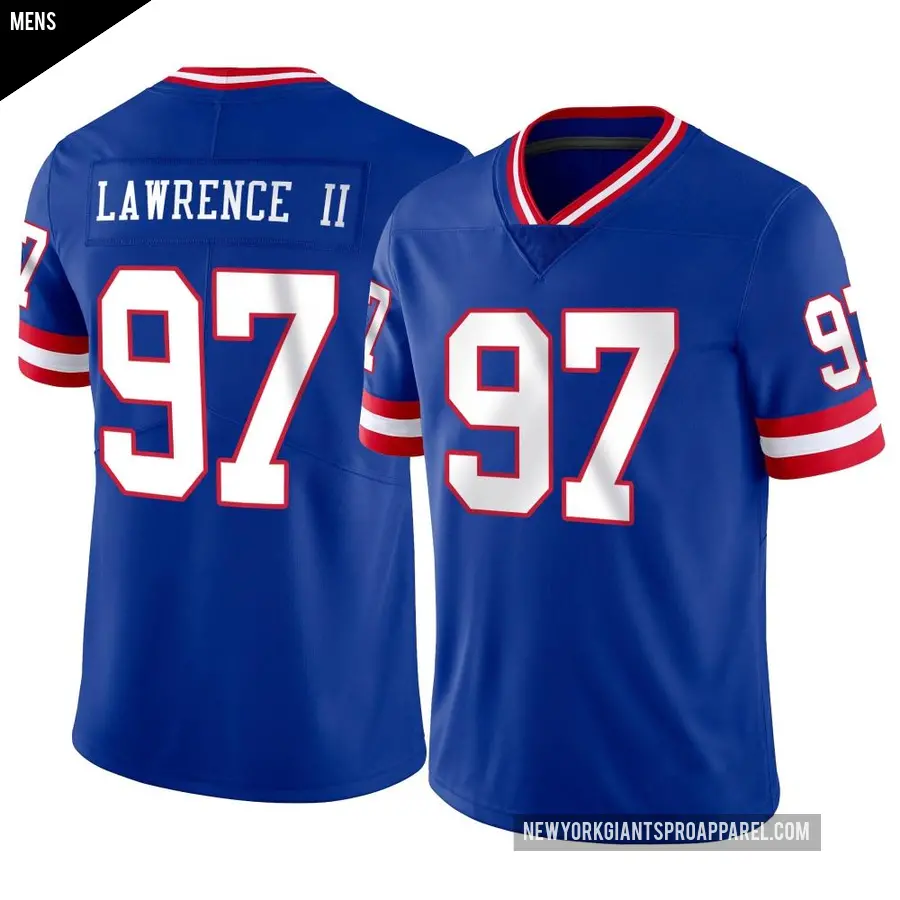 Men's New York Giants ＃97 Dexter Lawrence II Limited Classic Vapor Jersey