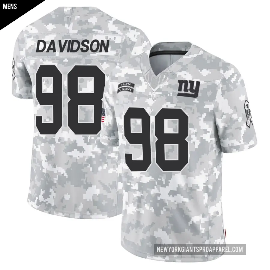 Men's New York Giants ＃98 D.J. Davidson Arctic Camo Limited 2024 Salute to Service Jersey