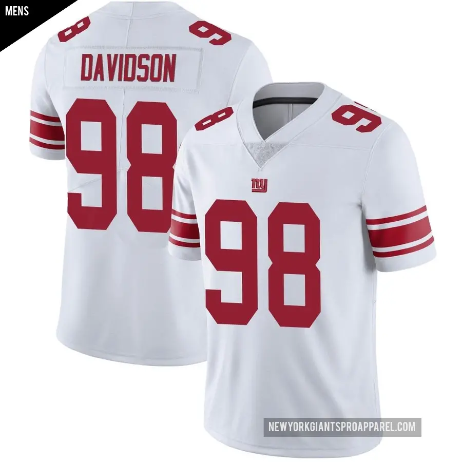 Men's New York Giants ＃98 D.J. Davidson White Limited Vapor Untouchable Jersey