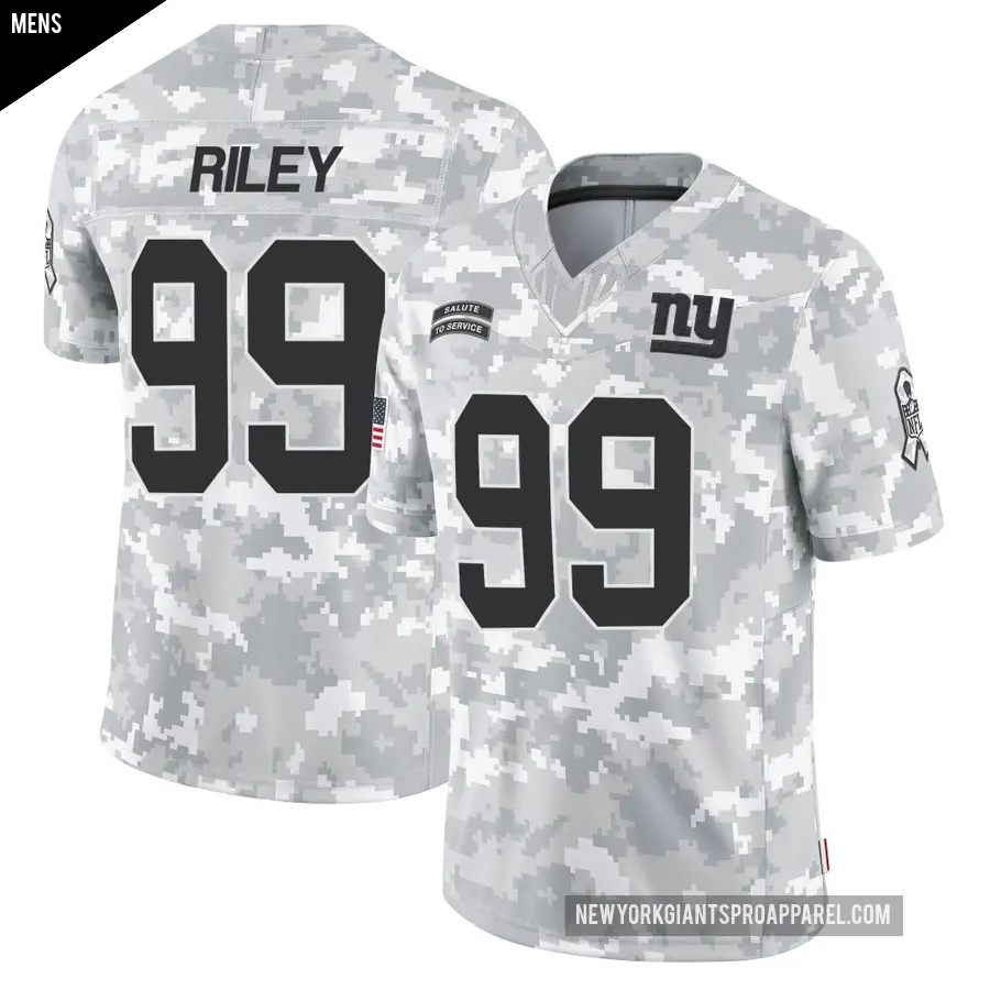 Men's New York Giants ＃99 Jordon Riley Arctic Camo Limited 2024 Salute to Service Jersey