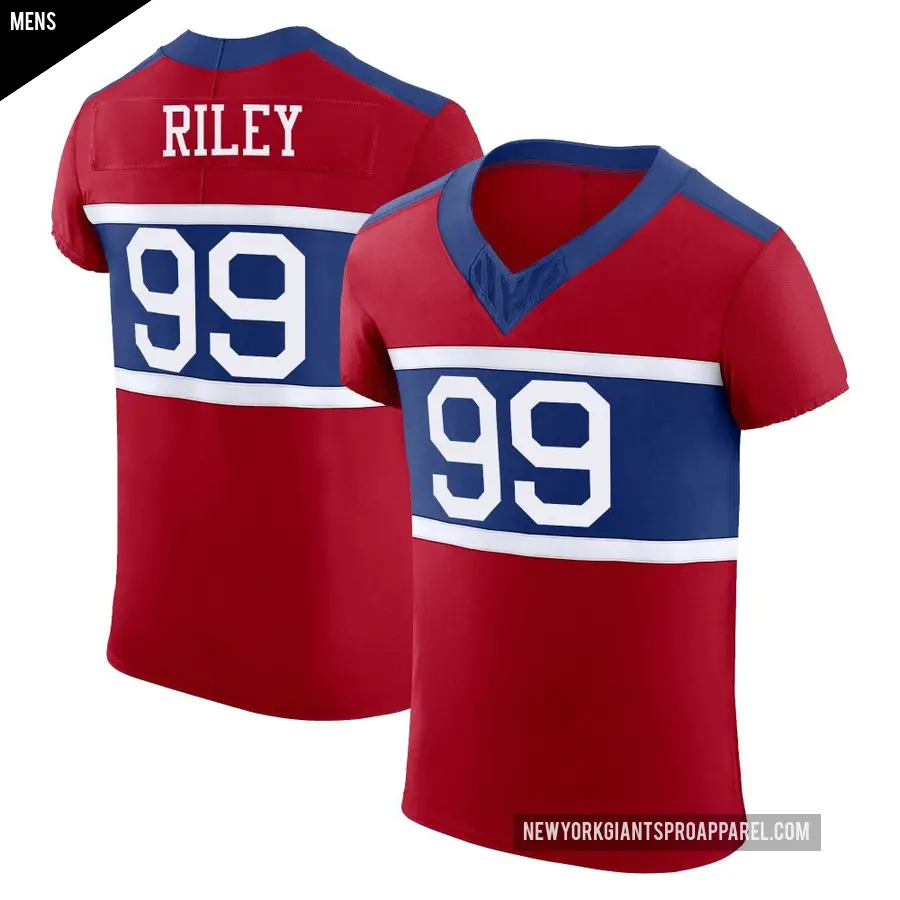 Men's New York Giants ＃99 Jordon Riley Red Elite Century Alternate Vapor F.U.S.E. Jersey