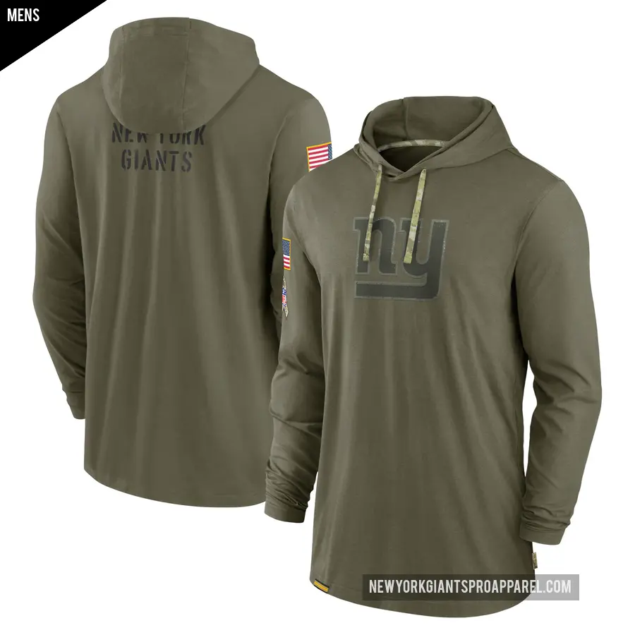Men's New York Giants Olive 2022 Salute to Service Tonal Pullover Hoodie