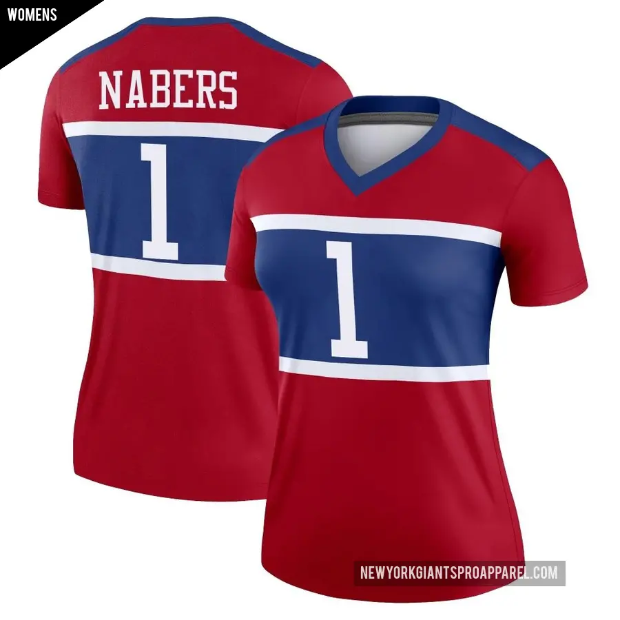 Women's New York Giants ＃1 Malik Nabers Red Legend Century Alternate Jersey