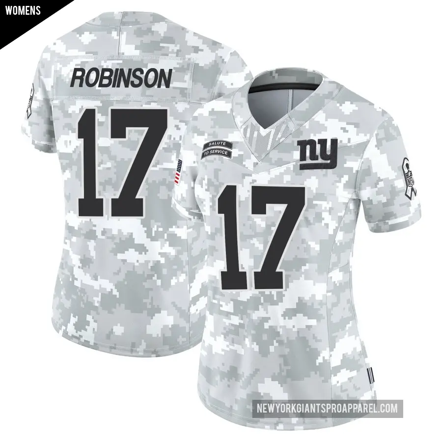 Women's New York Giants ＃17 Wan'Dale Robinson Arctic Camo Limited 2024 Salute to Service Jersey
