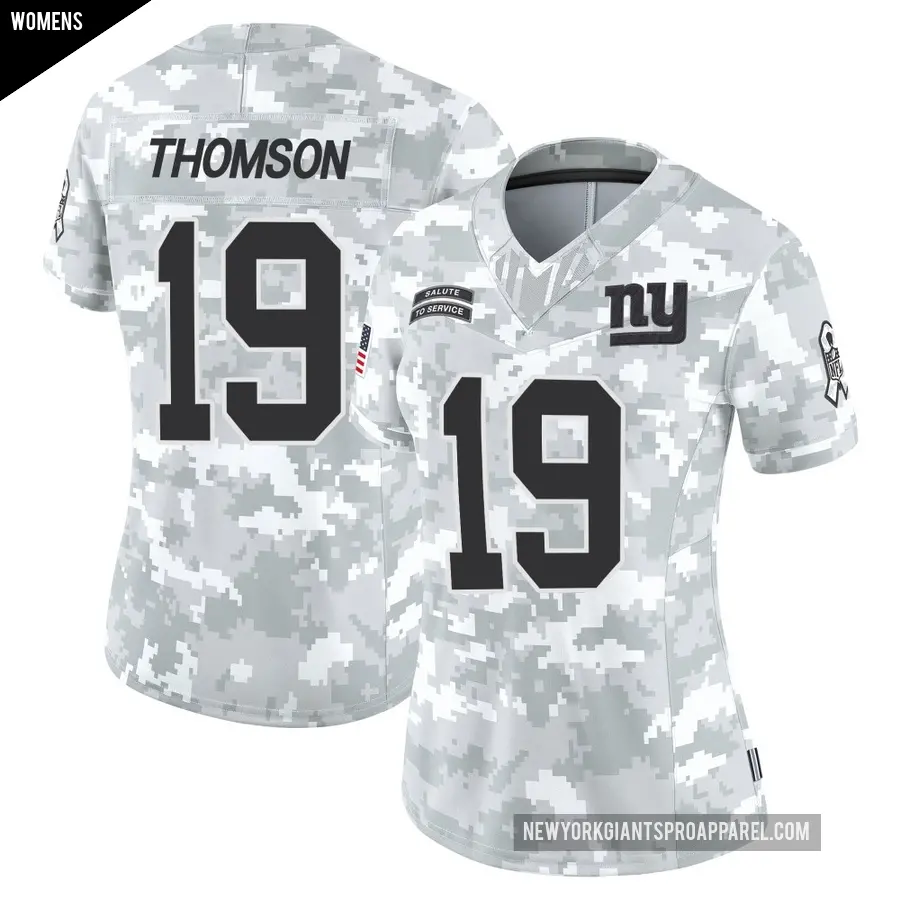 Women's New York Giants ＃19 Bobby Thomson Arctic Camo Limited 2024 Salute to Service Jersey