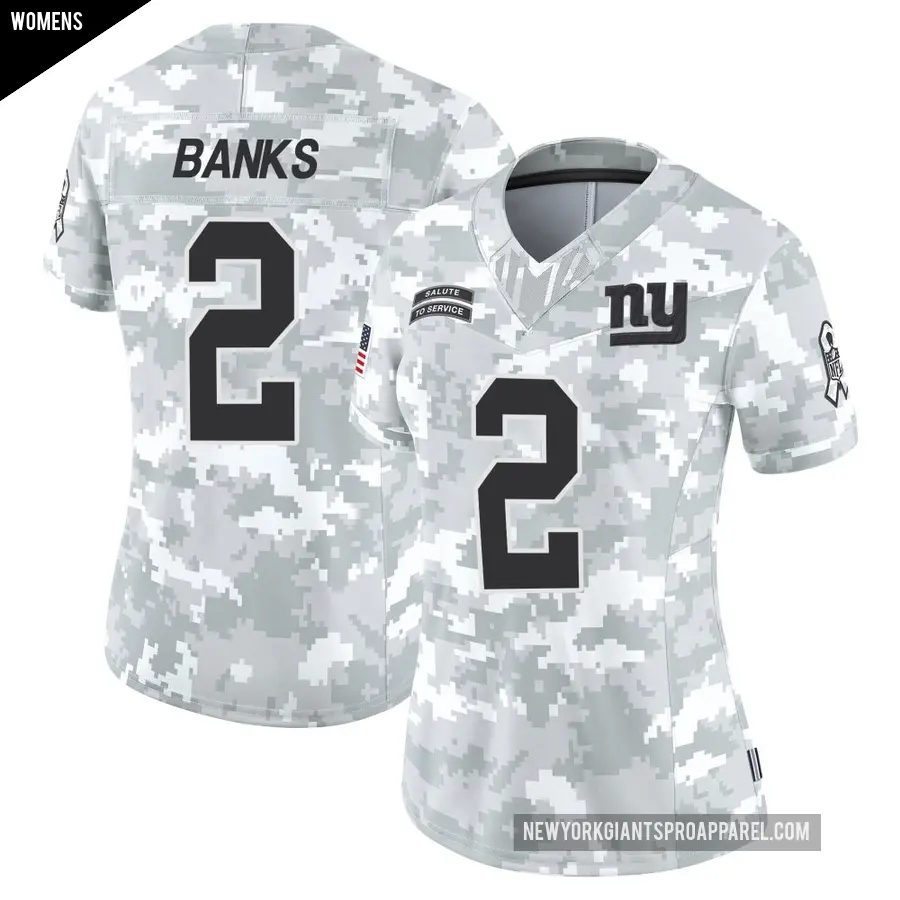 Women's New York Giants ＃2 Deonte Banks Arctic Camo Limited 2024 Salute to Service Jersey