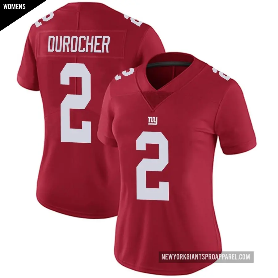Women's New York Giants ＃2 Leo Durocher Red Limited Alternate Vapor Untouchable Jersey