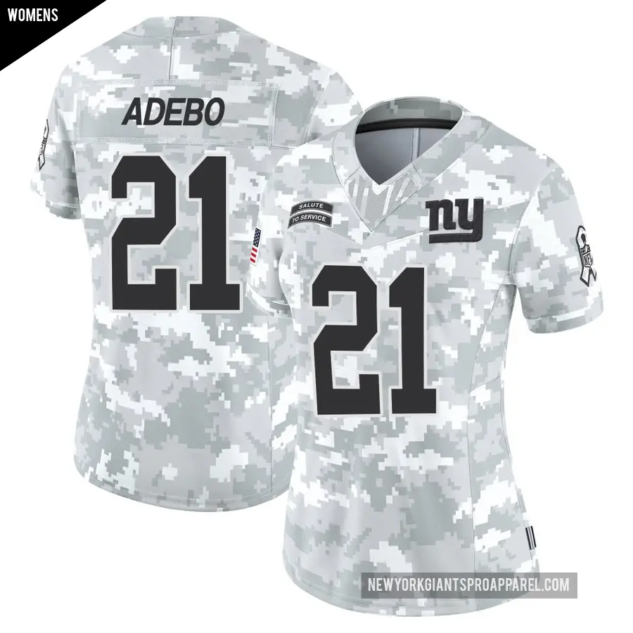 Women's New York Giants ＃21 Paulson Adebo Arctic Camo Limited 2024 Salute to Service Jersey