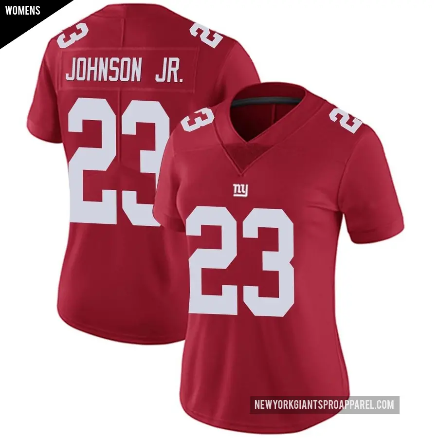 Women's New York Giants ＃23 Anthony Johnson Jr. Red Limited Alternate Vapor Untouchable Jersey