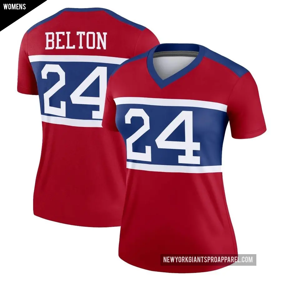 Women's New York Giants ＃24 Dane Belton Red Legend Century Alternate Jersey